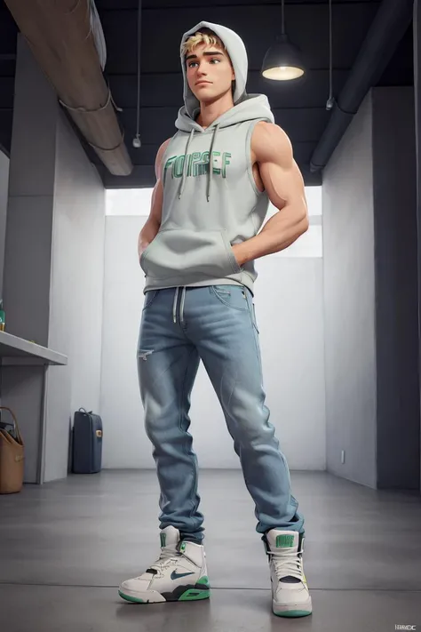 muscular man wearing baggy jeans and hoodie, commandforce sneakers <lora:commandforce_v0.1:1> <lora:osirisd3_v7:0.7>