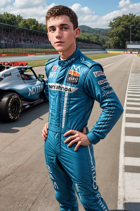 racing firesuit, <lora:sc_joshua-v2:0.75> sc_joshua, formula one