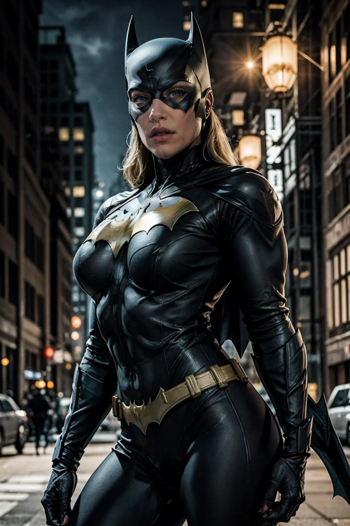 <lora:locon_katee_v1_from_v1_64_32:0.3> <lora:jujunaughtStyleLora_v10:0.7> donaught , jujunaught <lora:Batgirl:0.7> Katee Sackhoff dons the iconic Batgirl suit, bringing a new level of energy and sophistication to the streets of Gotham. Her portrayal embodies the character's intelligence, strength, and determination, creating a masterpiece that seamlessly blends the best quality with a perfect face. The sleek Batgirl outfit becomes a symbol of empowerment as Katee's performance revitalizes and redefines the iconic superhero, leaving a lasting mark on the world of Gotham and beyond. <lora:add_detail:0.7>