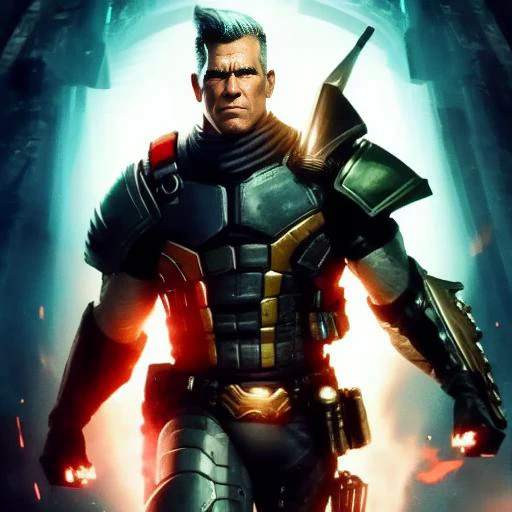 shot of BrolinCable whole body wearing a loose cloak blowing heavily in the wind with black and green leather armor underneath, white background , drawing, high contrast colors, dark spotting, dynamic lighting, masterpiece, highly detailed, opt-6000