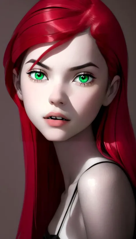 ( monochromatic,simple background, grey background, best quality, masterpiece, perfect face, cinematic, highly detailed:1.2, dynamic pose, looking at viewer )
BREAK
( crimson_red hair,)
(, 1girl, green pupils, , <lora:Gwen1.0:1> 1girl, green eyes,)
BREAK
(eye focus,  soft light, ultrarealistic, photorealistic, dramatic light, sharp, HDR),