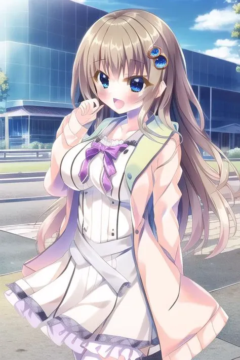 ((masterpiece)),(((best quality))),(frills),((1girl)), <lora:Miyako kujo:1>,Miyako kujo,open mouth,hand_on_hip