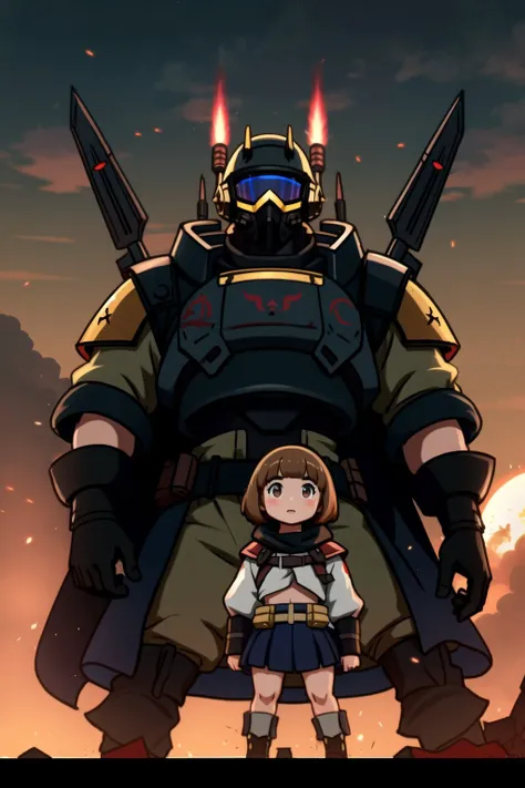 helldivers, mankanshoku mako, war <lora:mako_standard:0.6> <lora:helldivers:0.8>