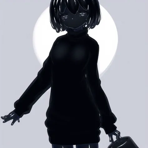 <lora:slimegirl_2--retro_ham_avas_jun_rifl--09-01:1.0>, 

(slime girl:1.0), (slime:1.0), (monster girl, see-through body:1.0), colored skin,


masterpiece, best quality, 1girl, solo, black eyes, black hair, black sweater, bob cut, closed mouth, medium hair, simple background