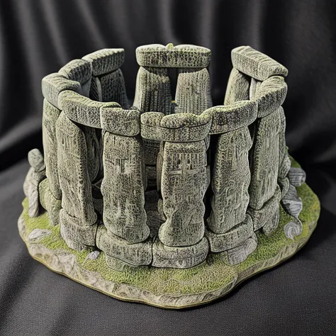 <lora:M1n14tur3:0.9>,photo of (M1n14tur3:1.1) ceramic sculpture of the (Stonehenge:1.3),landscape architecture render,photo realistic,ornate,studio photograph,sitting on a wooden counter with a black cloth background,bokeh,tilt shift,super detailed,intricate,dramatic,shadows,beautiful,insane details,hyperdetailed,8k wallpaper,uhd,hdr,high contrast,