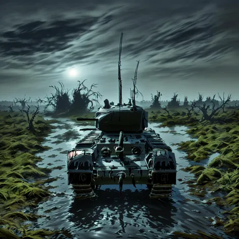 churchill tank, swamp, will-o-wisp
