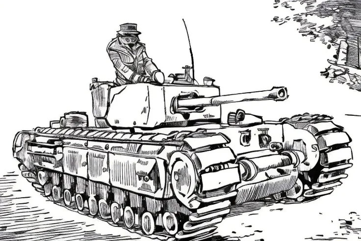 churchill tank, Lineart