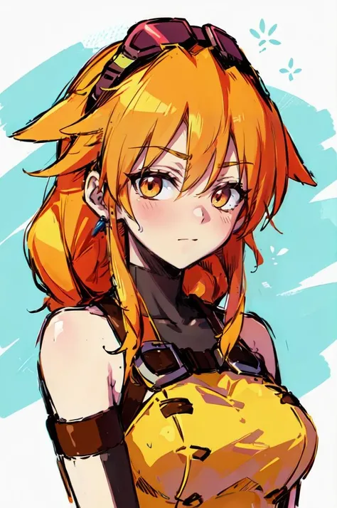 ultra detailed, masterpiece, best quality, <lora:Aika:1> aikostyle, aika-\(eternal-arcadia\), twin-braid, goggles-on-head, orange-eyes, long-hair,