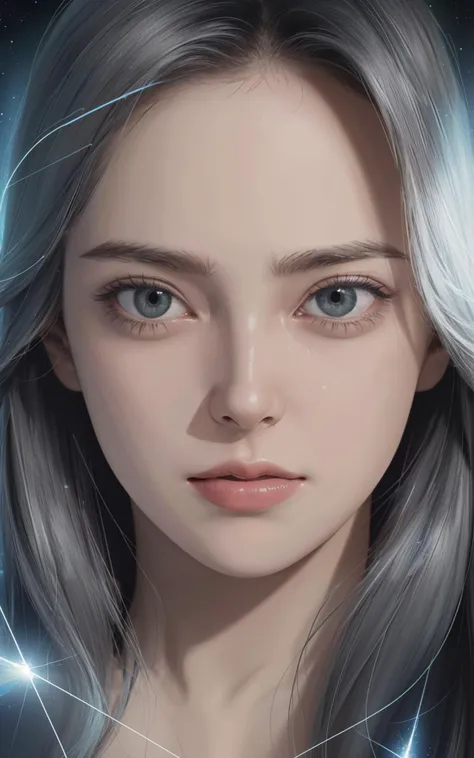 (Medium close-up:1.5), A quantum physicist woman, manipulating realities and dimensions in her lab, opens a portal to a parallel universe, her eyes reflecting the multiverse.