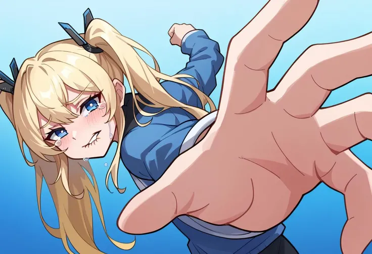 score_9, score_8_up, score_7_up, score_6_up,
BREAK
source_anime,
BREAK
simple background,
1girl, solo,
<lora:laplace-nikke-richy-v1_pdxl:0.8>, laplace, blonde hair, twintails, long hair, blue eyes, small breasts,
looking at viewer, head tilt, half-closed eyes, crying with eyes open, crying, tearing up, streaming tears, biting own lip,
BREAK
<lora:PepePunchMeme_XLPD:0.8>, IncrsPunchMeme, incoming punch,