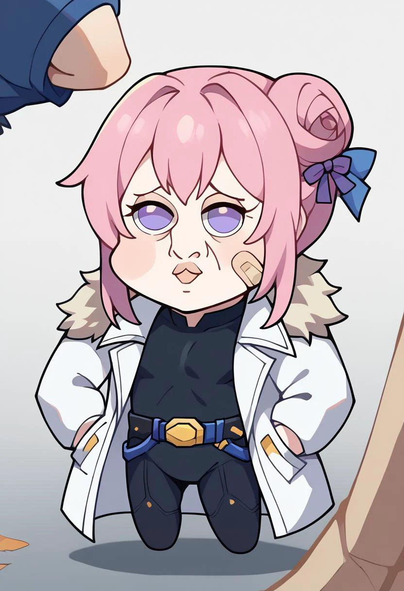 score_9, score_8_up, score_7_up, score_6_up,
BREAK
source_anime,
BREAK
<lora:Doro_X_PDXL_V1:0.8>, doro, creature, :3, chibi, pink hair, purple eyes, hair bun, hair bow, four legs, solid circle eyes, no pupils, no humans, white skin,
<lora:handsomize_x_pdxl_v1:1.2>, handsomize,
looking at viewer, ;p, head tilt,
BREAK
<lora:laplace-nikke-richy-v1_pdxl:0.7>, laplace, hair ornament, bandaid on face, white coat, fur trim, belt, gloves,
BREAK
<lora:darkstyle:0.8>, neodark