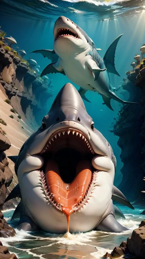 Shark Pussy and Ostrich Cock