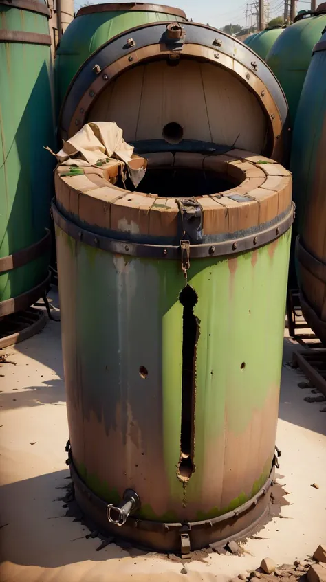 <lora:WrongHole:1>WrongHole Toxic waste barrel, (Masterpiece:1.3) (best quality:1.2) (high quality:1.1)