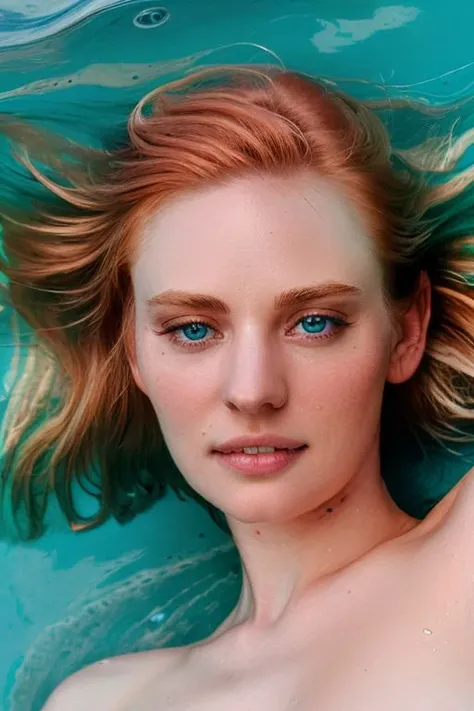 full color photo of skswoman lying in water, closeup,
 <lora:Deborah Ann WollV2:1>  <lora:Style-PsychedelicFluids-lawine:0.7>