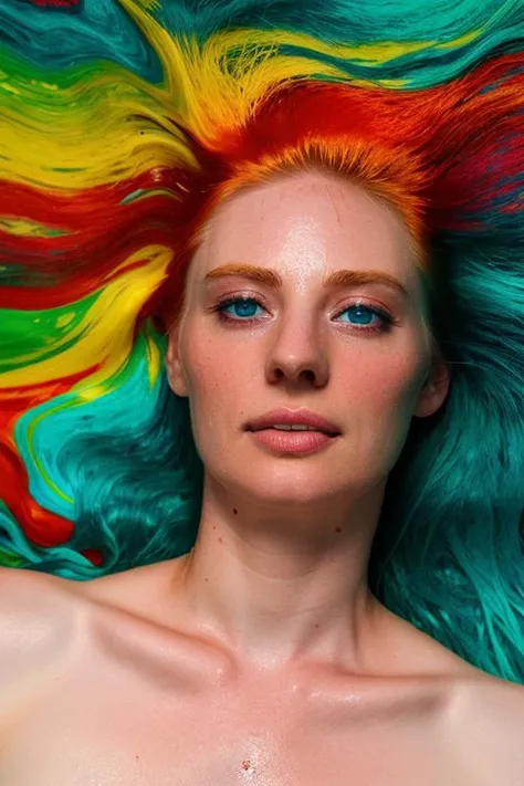 full color photo of skswoman lying in water, PsychedelicFluids, closeup,
<lora:Deborah Ann WollV2:1> <lora:Style-PsychedelicFluids-lawine:0.4>