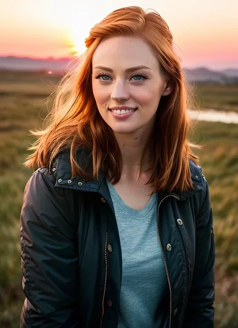 portrait of Deborah Ann Woll, smiling , wearing cashmere , with blonde Asymmetrical haircut , background desert epic (photo, studio lighting, hard light, sony a7, 50 mm, matte skin, pores, colors, hyperdetailed, hyperrealistic), <lyco:Deborah Ann WollV7:1.0>