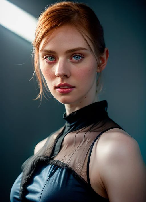 portrait of skswoman, surprise , wearing tulle , with dark brown Layered haircut , background lunar base epic (photo, studio lighting, hard light, sony a7, 50 mm, matte skin, pores, colors, hyperdetailed, hyperrealistic), <lyco:Deborah Ann WollV2:1.1>