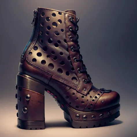 (BoneYardAI:1.2) : high heels, biker boots. product photo, design concept ; <lora:boneyardai_v10:0.6> ; magenta!, white!, latex! ;