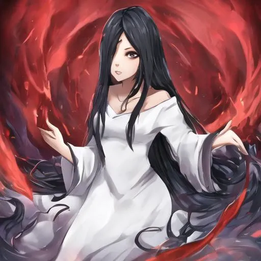 ((masterpiece)),(best quality)  ,1girl, Sadako_Yamamura,<lora:Sadakobest:1>,   <lora:fantasyToonStyle_v10:1>, (dota2), white dress, black hair,