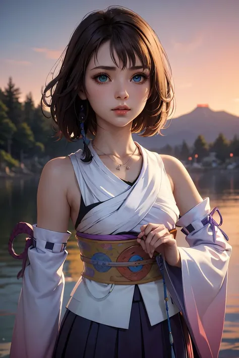 (masterpiece, best quality), 1girl,  <lora:YunaV3:1> YunaX, heterochromia, detached sleeves, japanese clothes, sash, obi, hakama skirt, purple hakama