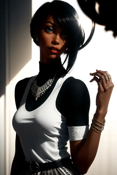 a portrait of a fashion-forward biracial woman, setting trends in the urban fashion scene, from side,
masterpiece, best quality, intricate detail, high environment detail, high contrast, <lora:contrast_slider_v10:2> <lora:backlight_slider_v10:-1>