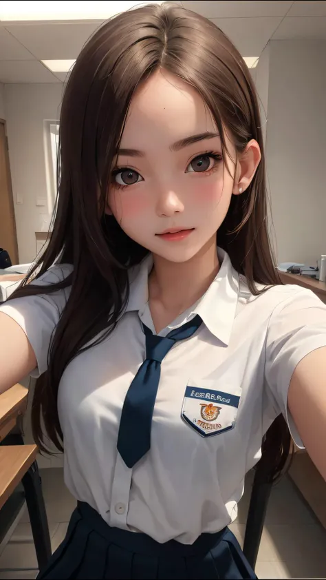 (best quality, masterpiece, perfect face) brown hair, 18 years old girl, medium tits, university uniform