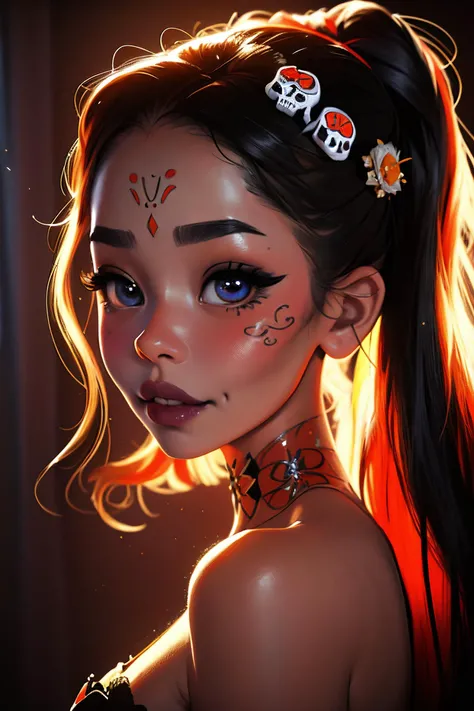 sam yang, portrait photo of a beautiful 18 year old girl that looks like (La Catrina:1.2), (Da de los Muertos:1.2), intricate details, in the photostudio, 3 point lighting, headshot photography, gorgeous eyes, detailed smooth skin, juicy lips, <lora:sam_yang_offset_right_filesize:1>