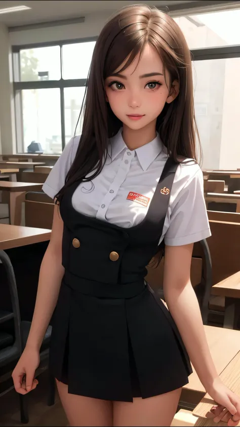 (Best Quality,4K,High resolution:1.2), Ultra-detailed, Realistic portrait, Best Quality
(crass room),
(passionate scene),young looking high school girl
(intense emotion), (carp), (kiss:1.1),
, (Open eyes),student clothes、long hair、Mini Pleated Skirt、Stockings, Large black rimmed glasses, standing, open mouth, big breasts, breasts out, lingerie, pigtails, tiny waist, abs, tongue out, marching band uniform