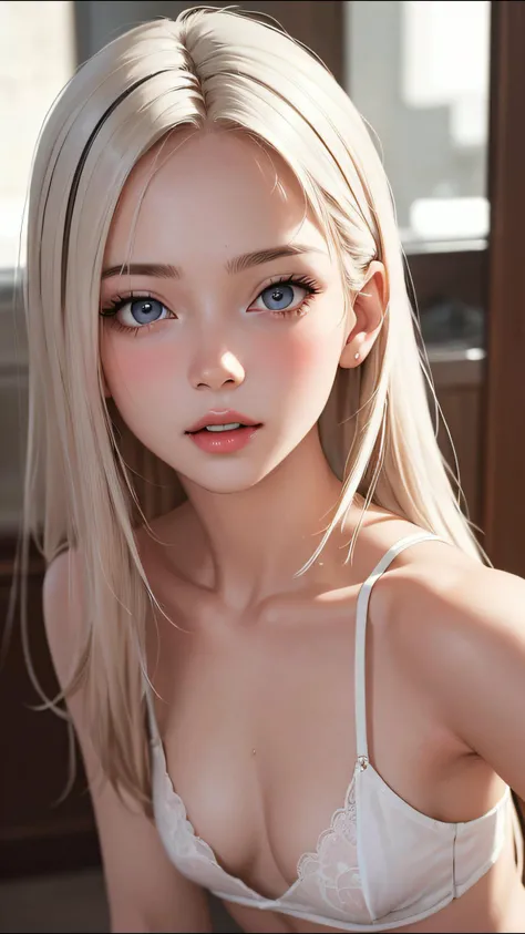 (ultra realistic, best quality, masterpiece, perfect face) coloured hair, 18 years old girl, medium tits, flirting on camera,
