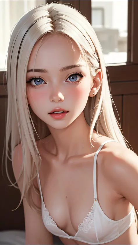 (ultra realistic, best quality, masterpiece, perfect face) coloured hair, 18 years old girl, medium tits, flirting on camera,