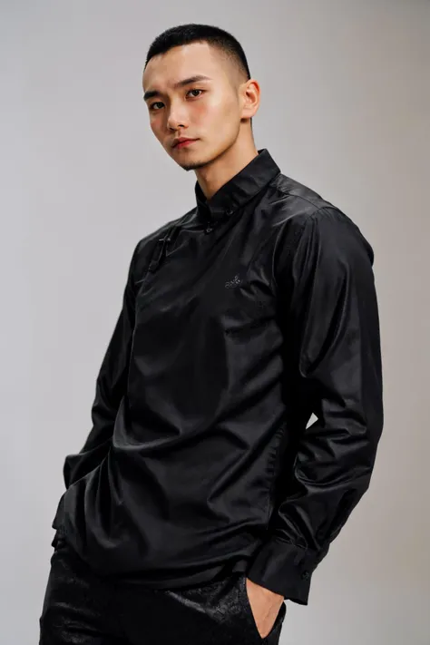 boy01, photographed on a Nikon Z7 II Mirrorless Camera,120mm F/4 wide-angle
best quality, masterpiece, ultra detailed, cowboy shot, 1boy, black eyes, facial hair, lips, long sleeves, male focus, pants, realistic, shirt, simple background, solo
<lora:more_details:0.3> <lora:add_detail:0.3> <lora:boy01_SDLife_Chiasedamme_v1.0:0.62>