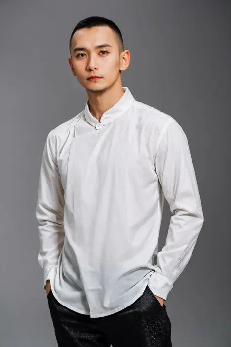 boy01, photographed on a Nikon Z7 II Mirrorless Camera,120mm F/4 wide-angle
best quality, masterpiece, ultra detailed, cowboy shot, 1boy, black eyes, facial hair, grey background, hands in pockets, lips, long sleeves, male focus, pants, realistic, shirt, simple background, solo
<lora:more_details:0.3> <lora:add_detail:0.3> <lora:boy01_SDLife_Chiasedamme_v1.0:0.6>