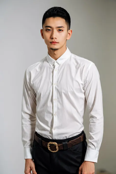 boy01, photographed on a Nikon Z7 II Mirrorless Camera,120mm F/4 wide-angle
best quality, masterpiece, ultra detailed, cowboy shot, 1boy, black eyes, facial hair, lips, long sleeves, male focus, pants, realistic, shirt, simple background, solo
<lora:more_details:0.3> <lora:add_detail:0.3> <lora:boy01_SDLife_Chiasedamme_v1.0:0.4>