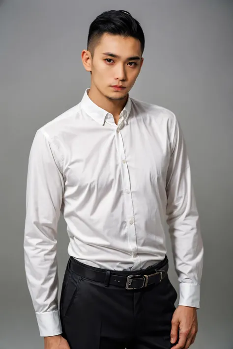 boy01, photographed on a Nikon Z7 II Mirrorless Camera,120mm F/4 wide-angle
best quality, masterpiece, ultra detailed, cowboy shot, 1boy, black eyes, facial hair, lips, long sleeves, male focus, pants, realistic, shirt, simple background, solo
<lora:more_details:0.3> <lora:add_detail:0.3> <lora:boy01_SDLife_Chiasedamme_v1.0:0.4>