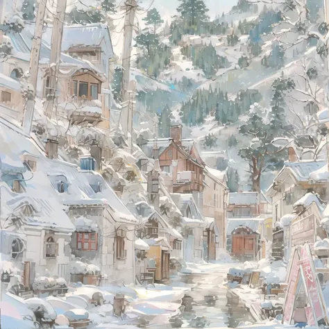 1girl, cinematic lighting, centered, (colorful), watercolor, high contrast, High-neck blouse and A-line skirt, Long platinum blonde rope braid hairstyle, A cozy, rustic mountain chalet with a view of the snow-covered peaks, <lora:Colorwater_v4:0.4>, <lora:tachi-e:0.8>, (masterpiece, top quality, best quality, official art, beautiful and aesthetic:1.3), extreme detailed,highest detailed,(ultra-detailed),((an extremely delicate and beautiful))