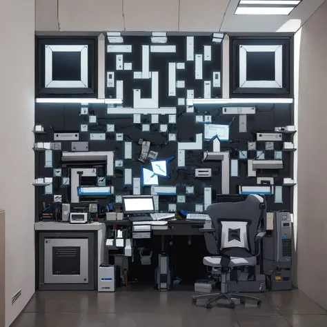 1girl, working on computer, futuristic room <lora:lit:0.5>