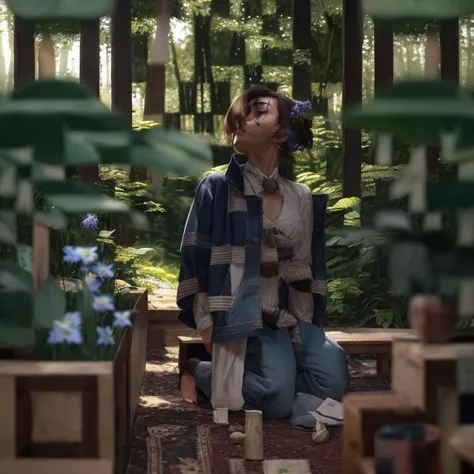 best quality,masterpiece,cinematic light,4k,dslr,uhd,highres,award winning,intricate detailed,perspective,depth of field,
1girl,Comely,A tranquil, sunlit woodland glade with a carpet of bluebells,full body, by Greg Rutkowski and Ilya Kuvshinov and Alphonse Maria Mucha, super clear detailed, hyper realistic, trending on artstation