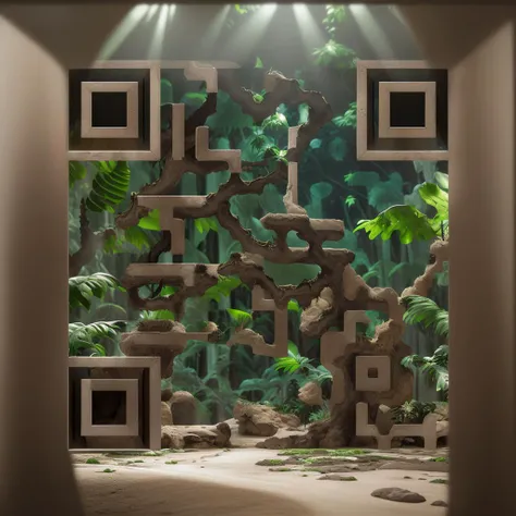 Looking out of a cave, (ambient occlusion:1.4, global illumination:1.2), (Subsurface scattering), (Jungle:1.6), vector art, (beautifully color-graded) cinematic , ue5, (masterpiece, best quality, high quality, highres), rainforest, vivid colors, cinematic lighting, blue mist with Volume rendering