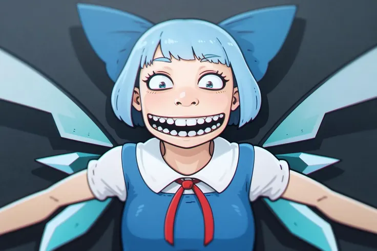 masterpiece, highest quality, best quality, 1girl, solo, looking at viewer,
cirno
LS, CHROMATIC ABERRATION, <lyco:lazy_square_v5-000015:0.5>
lozhkin, big smile, accurate teeth with gaps <lora:lozhkin_V1:0.5>