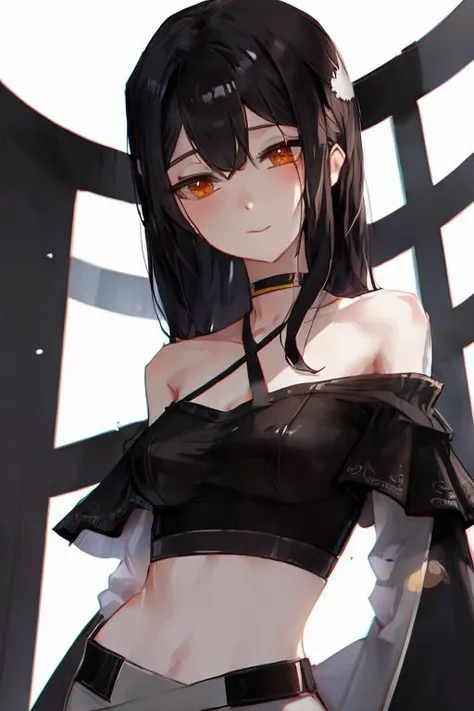 from below,,1girl,black_hair,upper body, white_background, <lora:DIno_v2-000010:1>