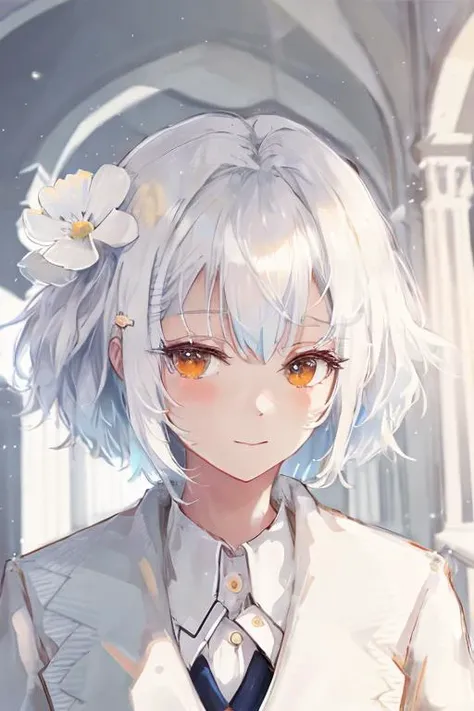 ,1girl,white hair,hair flower,upper body, white_background, <lora:DIno_v2-000010:1>