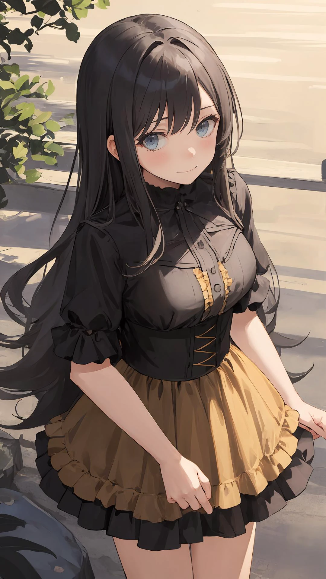 (masterpiece,best quality), on front, 1girl, top view,
looking at viewer,
{fantasy|modern|science fiction},
{long hair|short hair}, (wavy hair:0.8),
cowboy shot,
outdoors,
{day|dawn|night},
{blue eyes|black eyes|grey eyes},
{shy|happy|sad|smile},