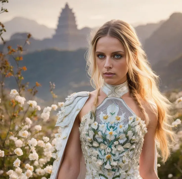 full body, walking pose, slow motion, (rogue thief:1.2) female wearing full body multiple stitched layer (leather armor:1.2),(white silk cloak), (fabric with intricate pattern:1.2), (insanely detailed, bloom:1.5)(highest quality, Alessandro Casagrande, Greg Rutkowski, Sally Mann, concept art, 4k), (analog:1.2), (high sharpness), (detailed pupils:1.1), (painting:1.1), (digital painting:1.1), detailed face and eyes, Masterpiece, best quality, (highly detailed photo:1.1), 8k, photorealistic, (long dark blonde Hair, ponytail haircut, ecstatic:1.1), (young woman:1.1), By jeremy mann, by sandra chevrier, by maciej kuciara, sharp, (perfect
body:1.1), realistic, real shadow, 3d, (asian temple background:1.2), (by Michelangelo)