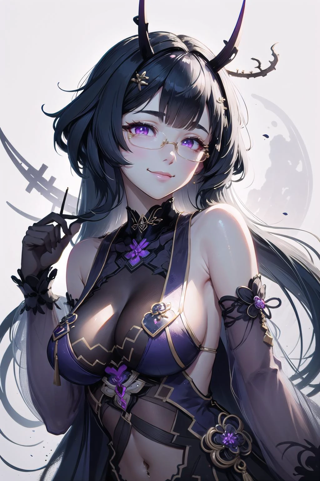 (highly detailed:1.3),
1girl, solo, light smile, glasses,
<lora:wrenchs_aqueous_mei-000009:1>, wrench_aqueousmei,
Ultra-detail, (highres:1.1), best quality, (masterpiece:1.3), cinematic lighting, <lora:ink-0.1-3-b28-bf16-D128-A1-1-ep64-768-DAdaptation-cosine:1>, white background, scenery, ink,