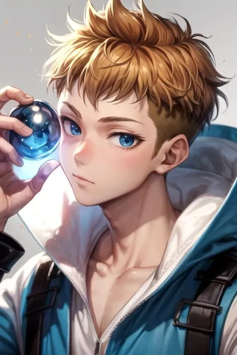 masterpiece, best quality, sketch, 1boy, solo, male focus, looking at viewer, , , , , <lora:roy_kaminaki_sekai:0.72>, roy_kaminaki_sekai, brown hair, blue eyes, clown costume, science fiction horror, 8k resolution