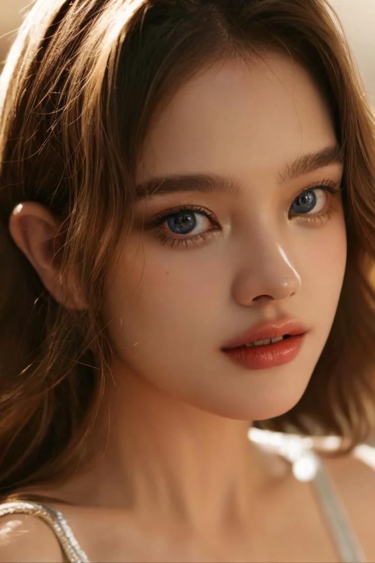 face, fashion photography of portrait, <lora:nataliaV_lora:.9>, a fashion model of Natalia Vodianova, posing for the camera, best quality, masterpiece, close up shot, cinematic lighting, vogue editorial style <lora:Anamorphic lens flare:.6> Lens flare