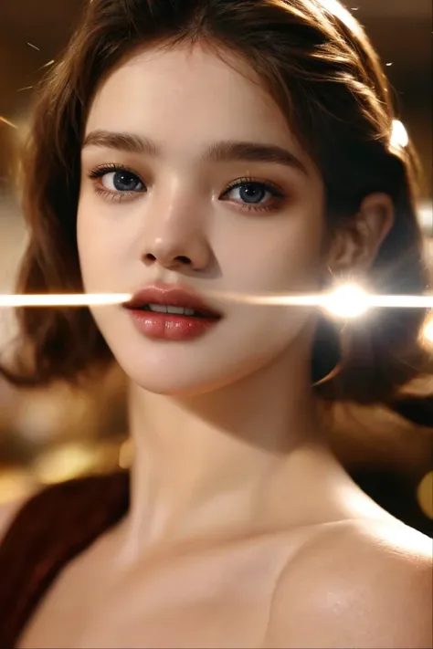 face, fashion photography of portrait,  <lora:nataliaV_lora:.9>,  a fashion model of Natalia Vodianova, posing for the camera, best quality, masterpiece, close up shot, cinematic lighting, vogue editorial style <lora:Anamorphic lens flare:.6> Lens flare