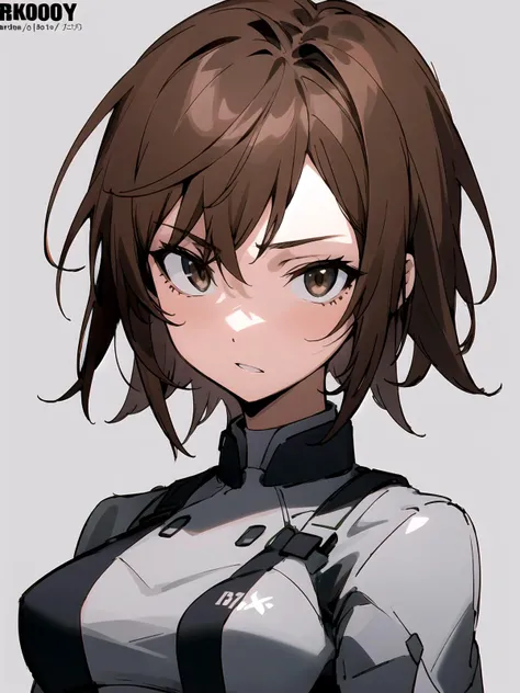 1girl, <lora:Misaka_Worst_V5:0.7>, (solo), bkoody, sexy, uniform, brown hair