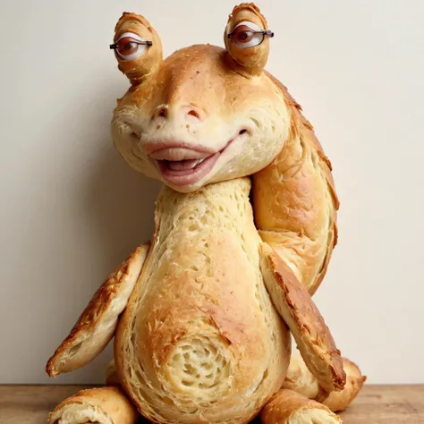 masterpiece, best quality, jjbinx:1.7 <lora:JarJarXL2-000026:1.5>, jjbinx made of bread, crust, hyperdetailed photography, veiny penis, soft light, eyewear switch, shadowy, winter, tail hug, <lora:Bread:0.7>