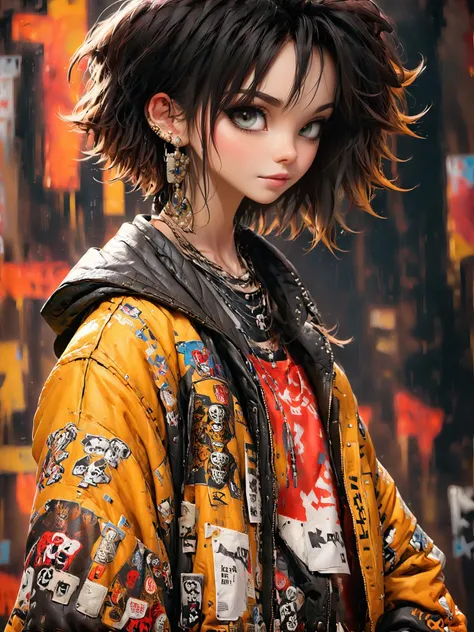 Grunge style masterpiece,best quality,cinematic lighting,natural shadow,highest detail,detailed background,depth of field,insane details,subsurface scattering,dynamic angle,
1boy holding up a piece of paper with xiaminiu written on it,rock style,edgy clothing,leather jackets,band tees,studded accessories,skinny jeans,bold makeup,statement footwear,
<lora:C_fashion:1>, . Textured, distressed, vintage, edgy, punk rock vibe, dirty, noisy